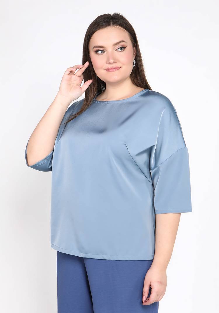 Блуза базовая однотонная шир.  750, рис. 4