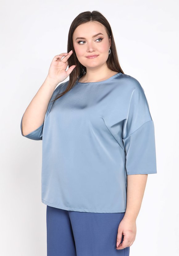Блуза базовая однотонная шир.  580, рис. 4