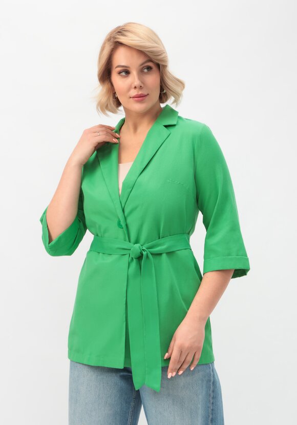 Пиджак с поясом из льна и хлопка шир.  580, рис. 26