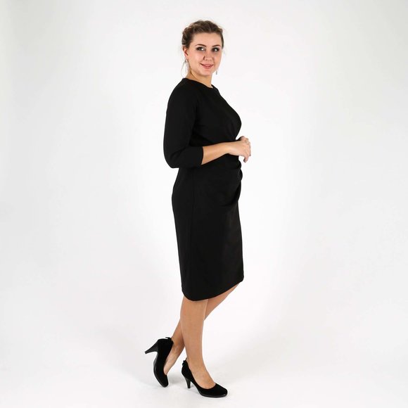 Платье оригинального кроя с гипюровым рукавом шир.  580, рис. 3