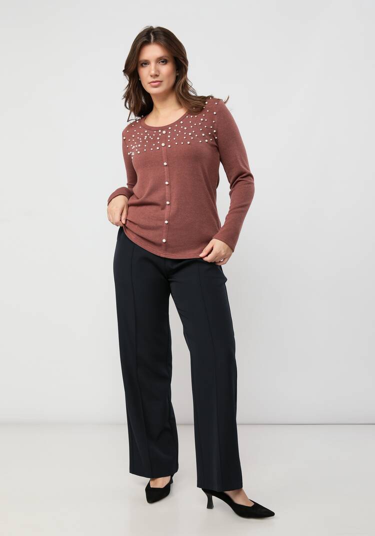 Джемпер с жемчугом шир.  750, рис. 17