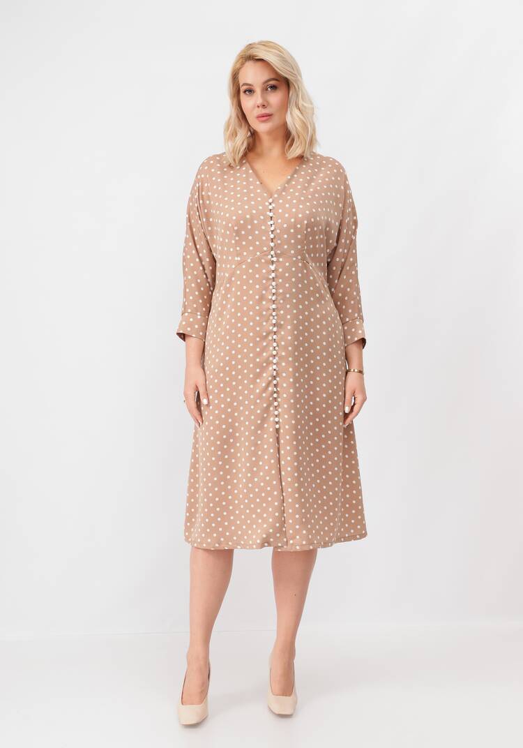 Платье в горох с V образным воротом шир.  750, рис. 12