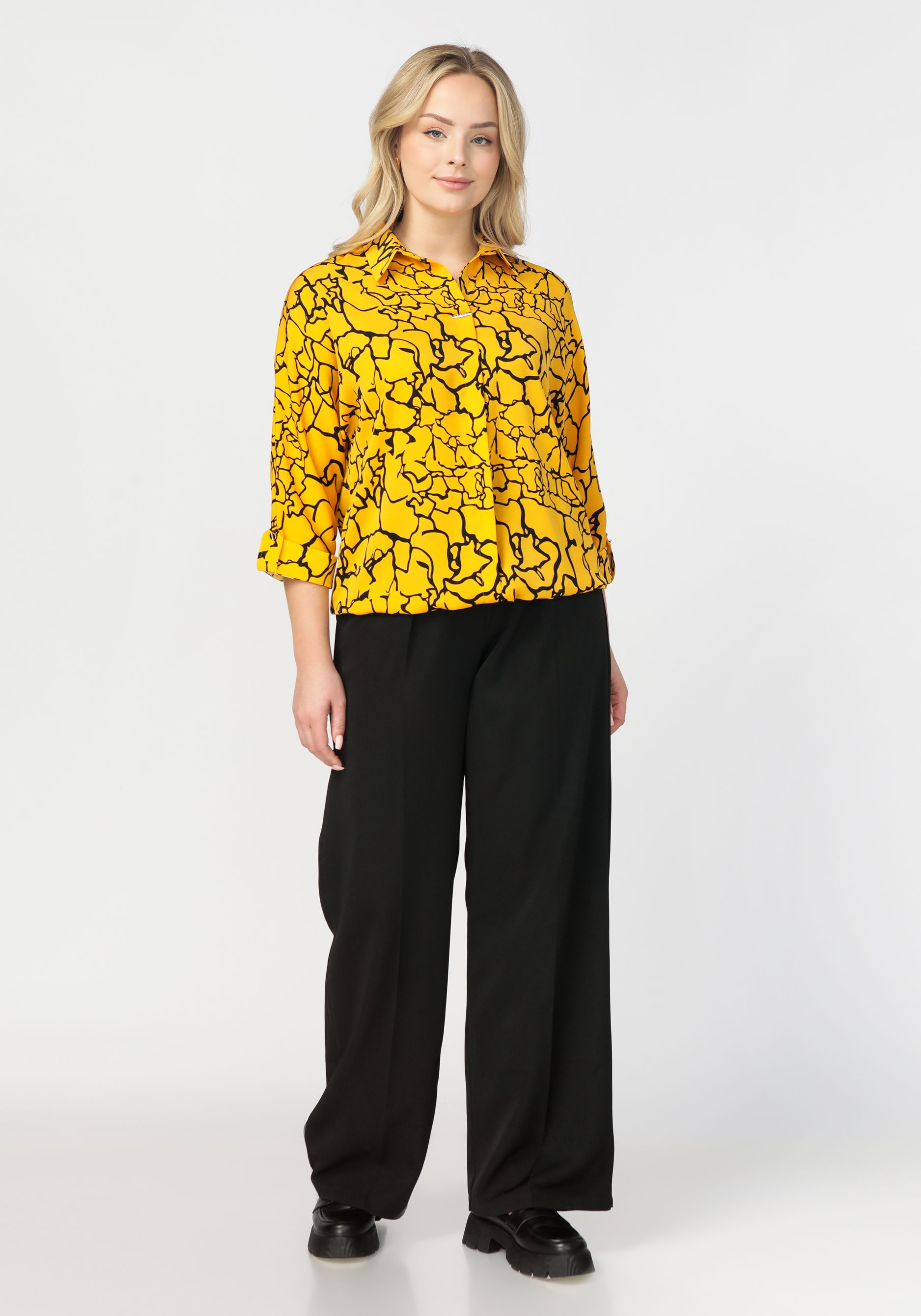 Блузка с принтом "Джулия", цвет желтый, размер 52 - фото 8