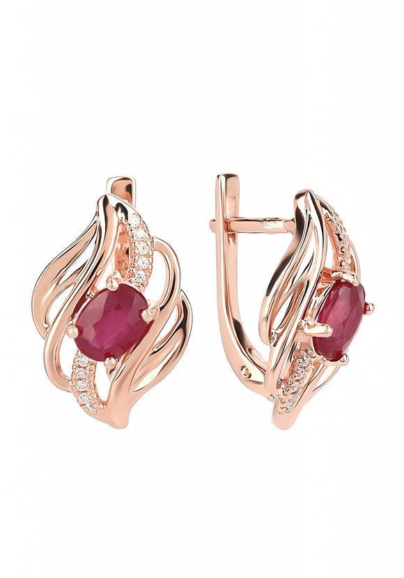 Серьги серебряные Азалия шир.  580, рис. 2