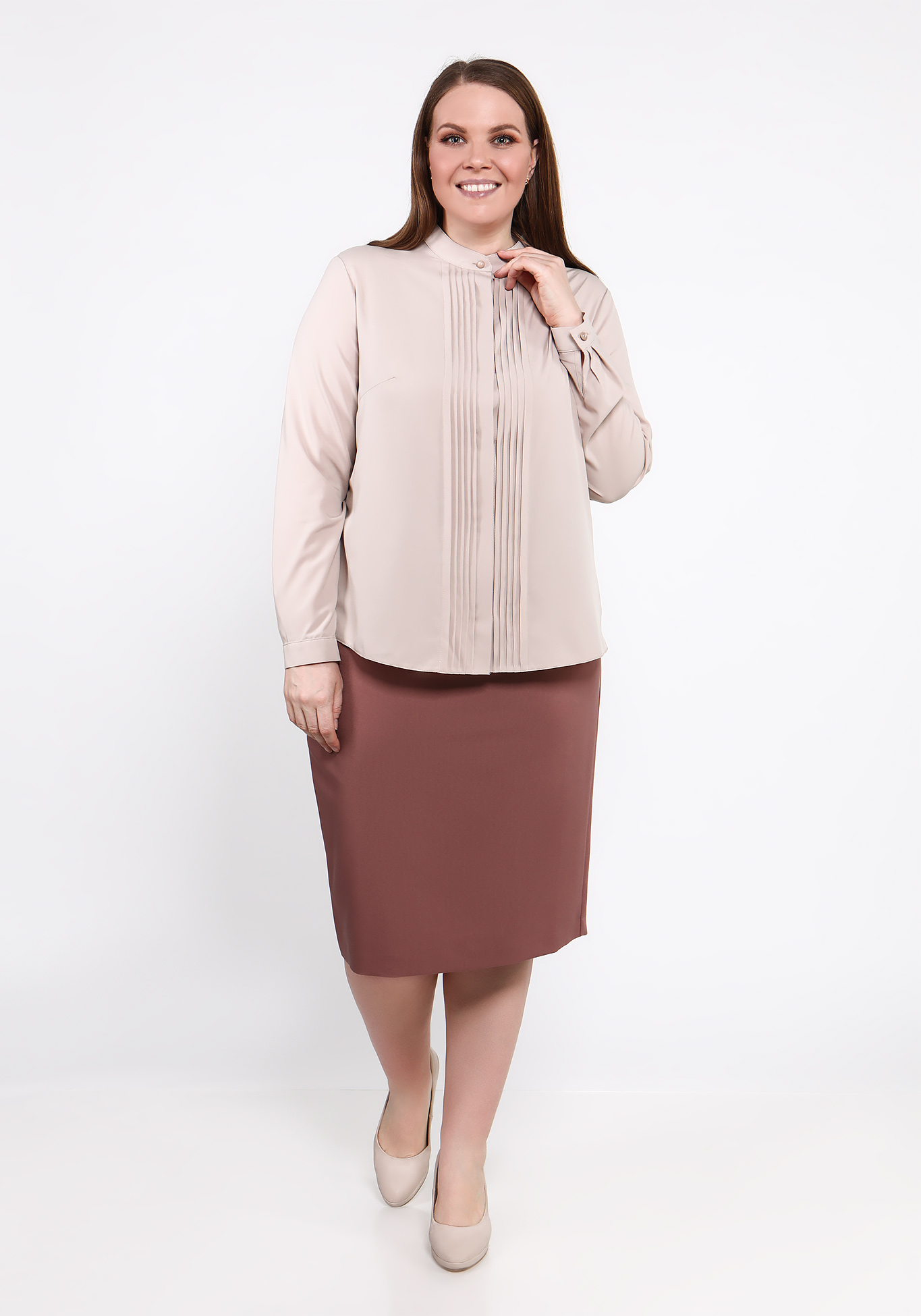 Блуза дизайнерская "Сильвия" Julia Weber, размер 50, цвет кремовый - фото 9