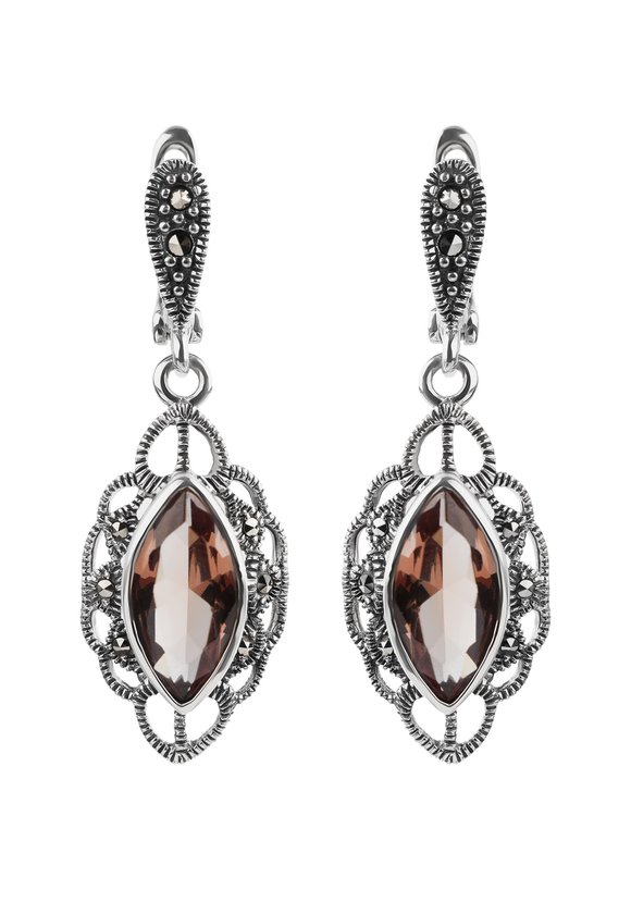 Серебряные серьги  Звезда востока шир.  580, рис. 1