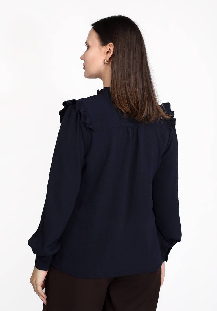 Блуза с объемными рукавами на манжетах шир.  750, рис. 3