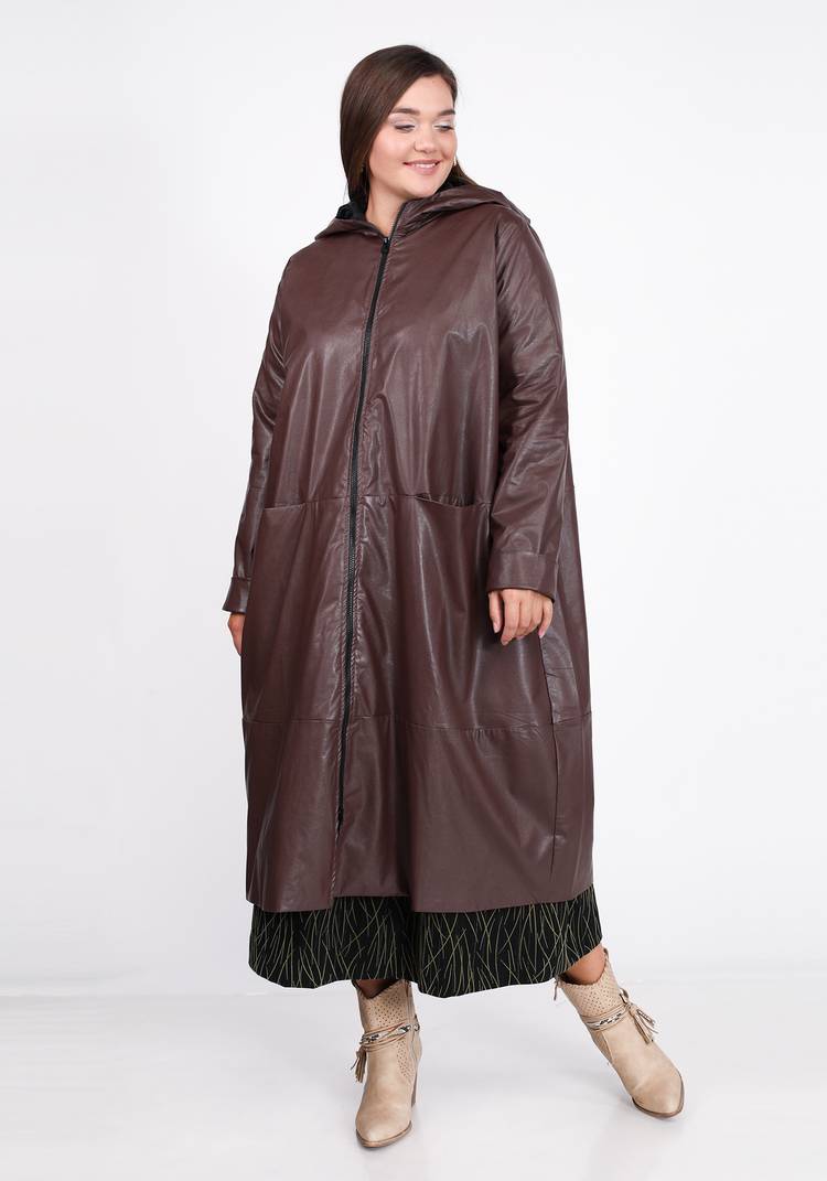 Пальто из эко-кожи на молнии шир.  750, рис. 5