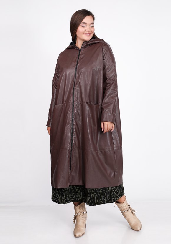 Пальто из эко-кожи на молнии шир.  580, рис. 5