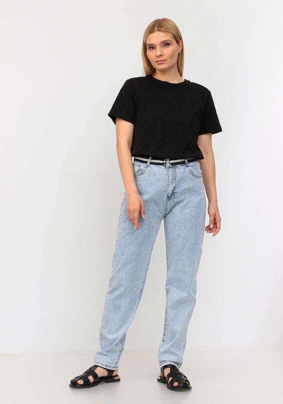 Джинсы со стразами по боковому шву шир.  580, рис. 8