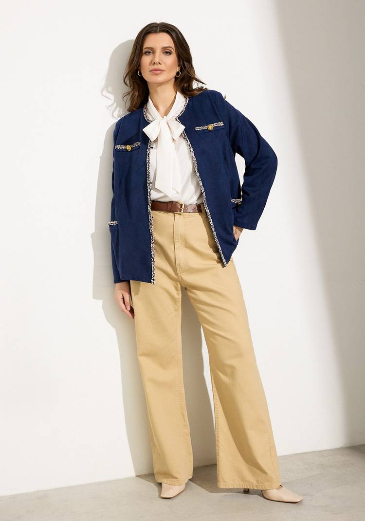 Жакет с тесьмой и декоративными пуговицами шир.  750, рис. 12