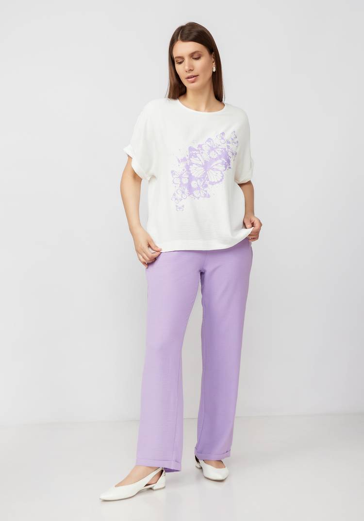 Комплект с ярким принтом на блузе шир.  750, рис. 26