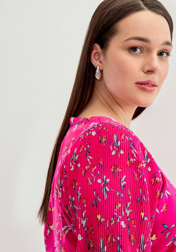 Платье с плиссировкой в цветочный принт шир.  580, рис. 25