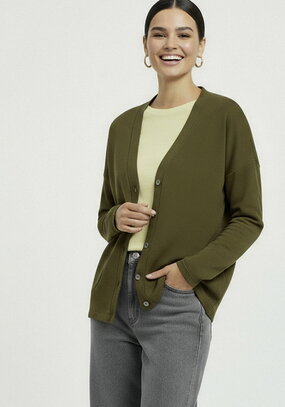 Кардиган на пуговицах утепленный