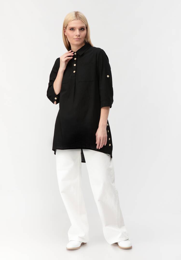 Туника с декоративными пуговицами Тина шир.  750, рис. 27