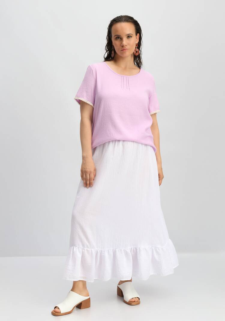 Футболка с кружевными вставками на рукавах шир.  750, рис. 19