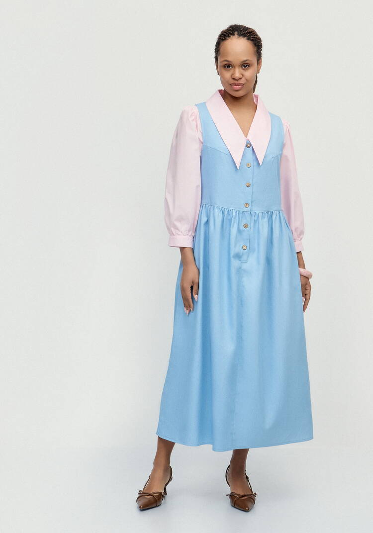 Сарафан оверсайз с отрезной линией талии шир.  750, рис. 17