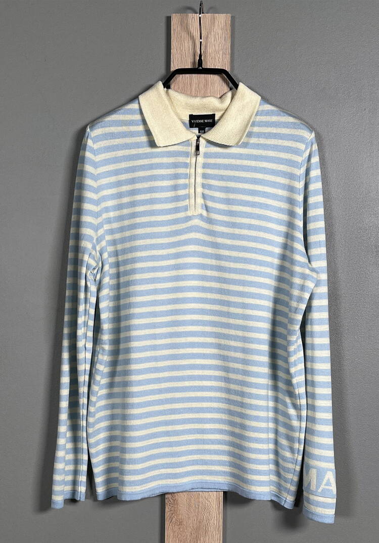 Поло в полоску на молнии Resale шир.  750, рис. 2
