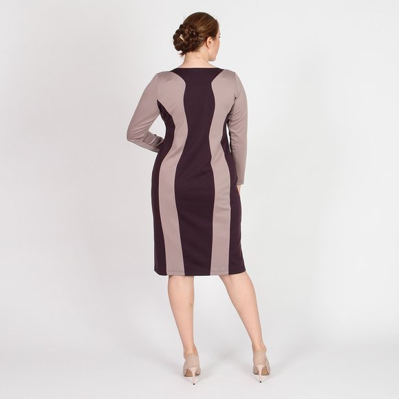 Платье с вертикальными контрастными вставками шир.  580, рис. 4