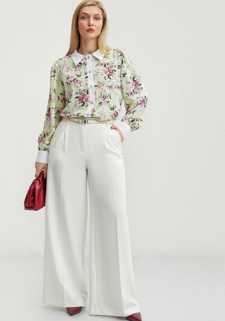 Блуза с контрастным воротникoм шир.  750, рис. 7