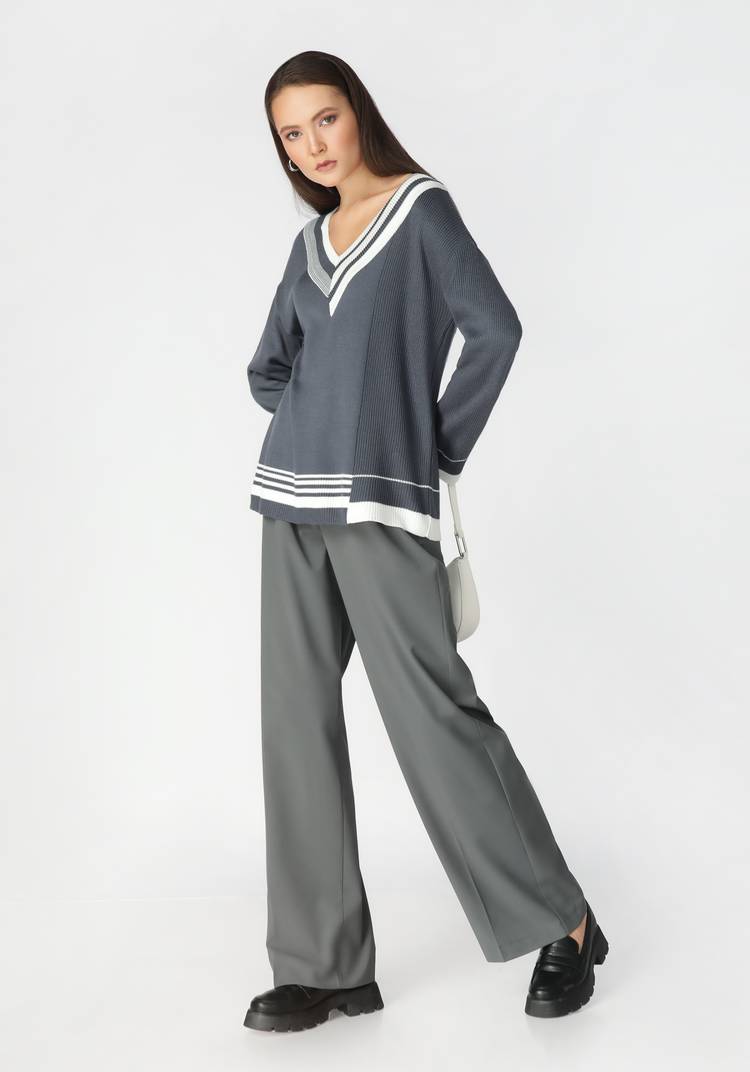 Джемпер женский с V образным воротом шир.  750, рис. 8