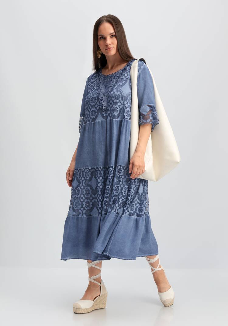 Платье ярусное кружевное шир.  750, рис. 17