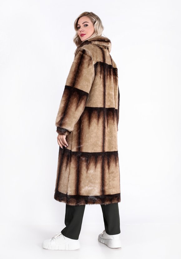 Шуба двухцветная из эко-меха шир.  580, рис. 2