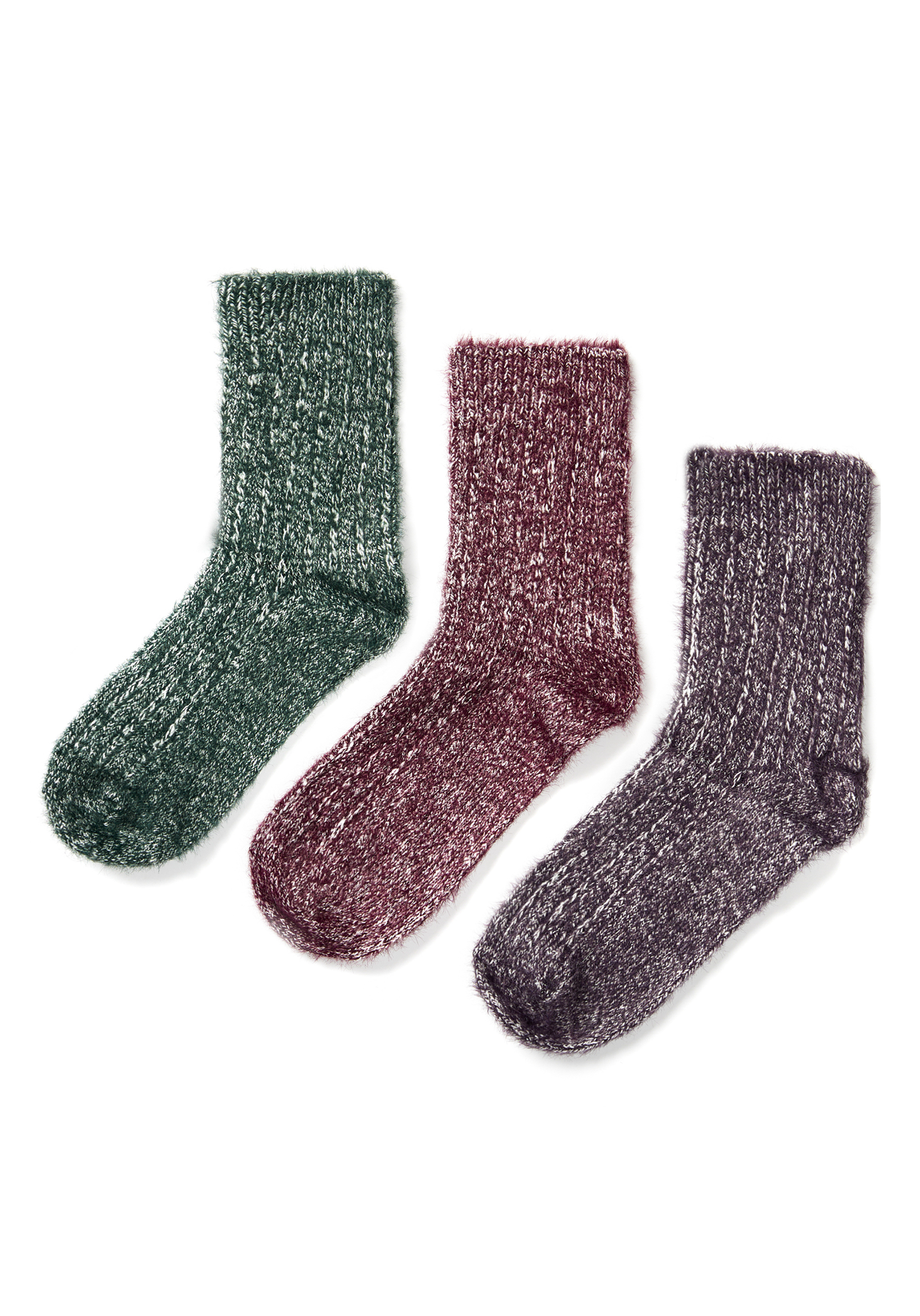 Комплект носков «Пушистое чудо», 3 пары, размер 23, цвет бежевый