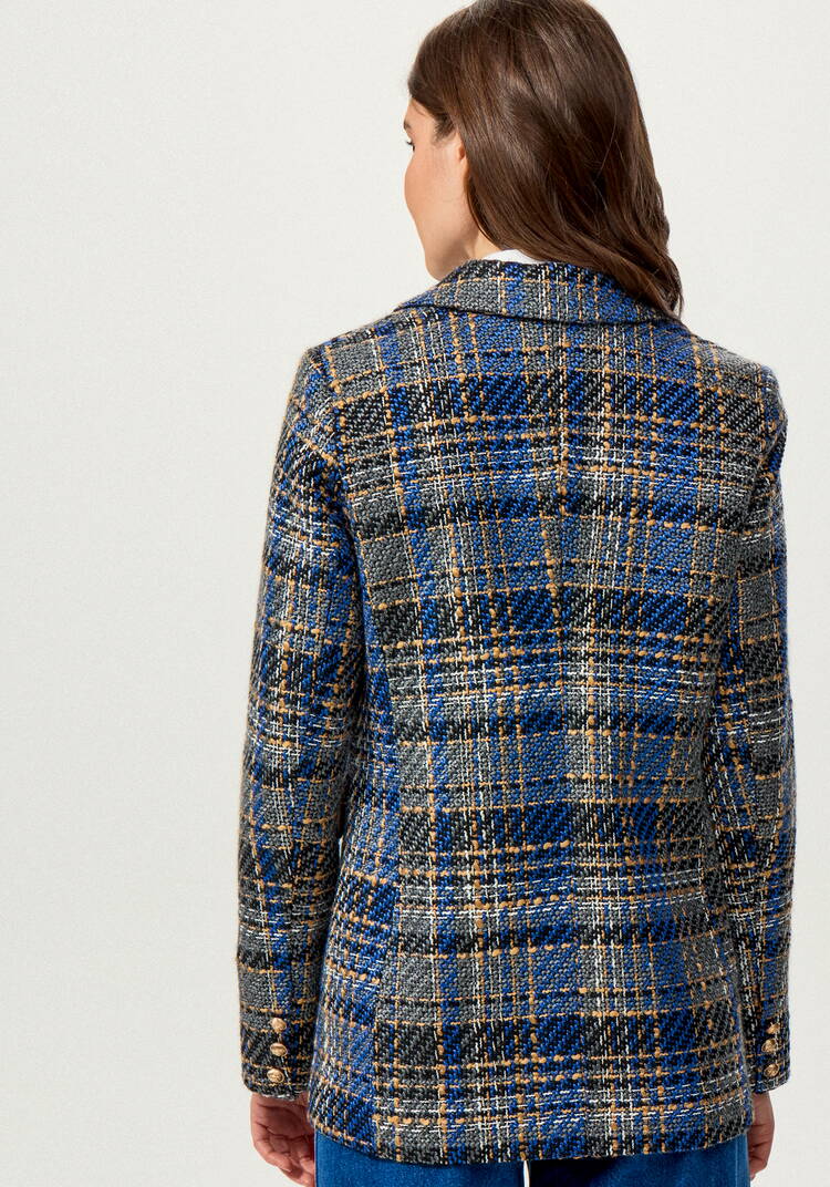 Пиджак из твида в клетку на подкладе шир.  750, рис. 22