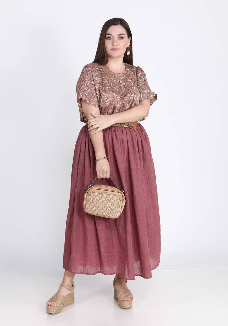 Блуза с принтом ПЕЙСЛИ и коротким рукавом шир.  750, рис. 7