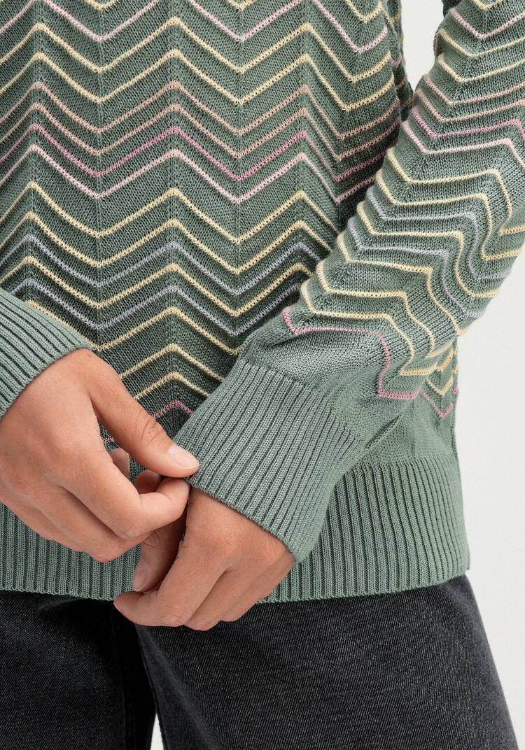 Свитер с высоким горлом и принтом зигзаг шир.  750, рис. 14