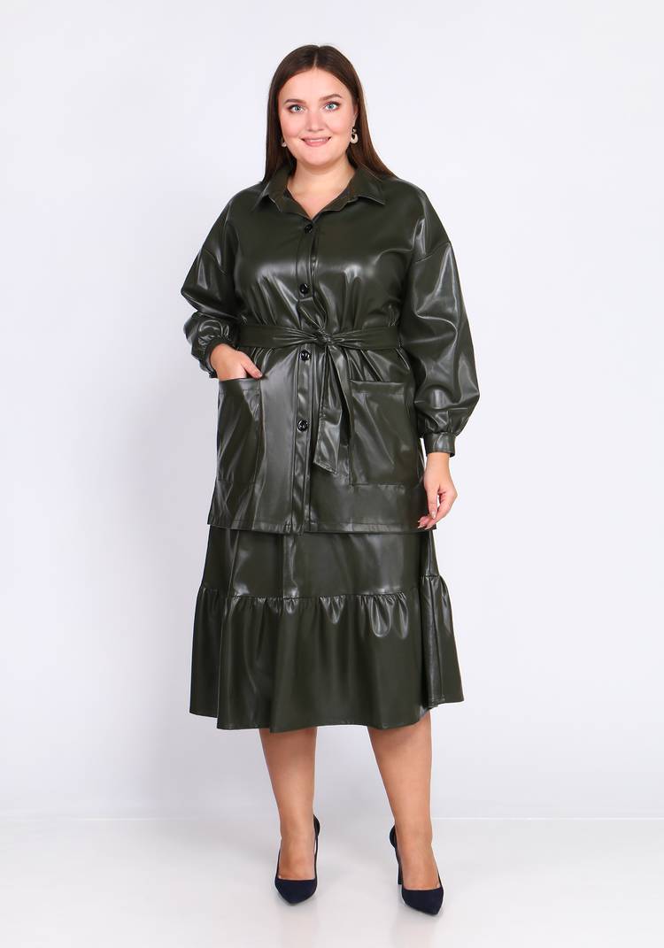 Юбка с воланом из эко-кожи шир.  750, рис. 11