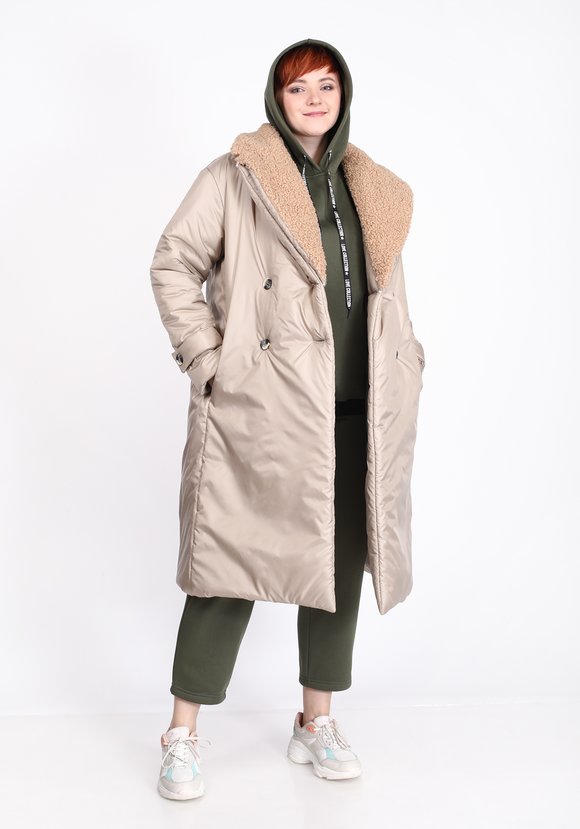 Пальто с меховым воротником шир.  580, рис. 3