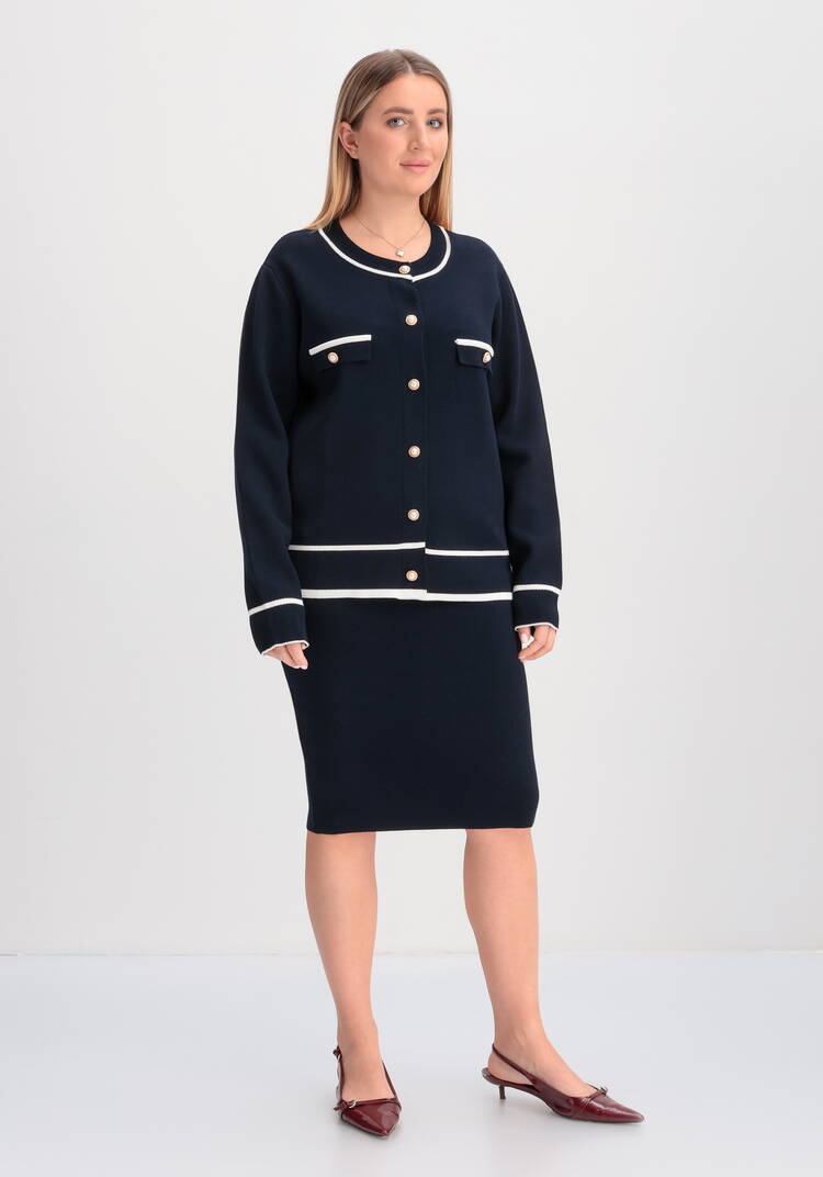 Костюм в стиле олд мани (пиджак и юбка) шир.  750, рис. 4