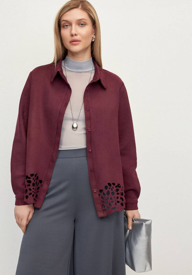 Рубашка замшевая с ажурным узором Веста шир.  750, рис. 9