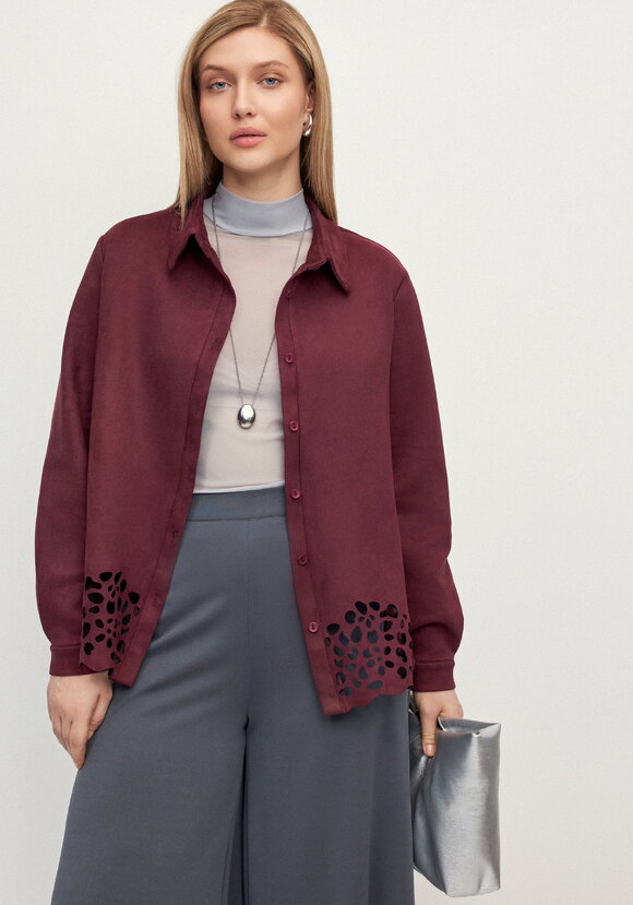 Рубашка замшевая с ажурным узором Веста шир.  580, рис. 9