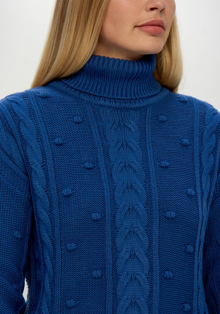 Джемпер с высокой горловиной и косами шир.  750, рис. 53