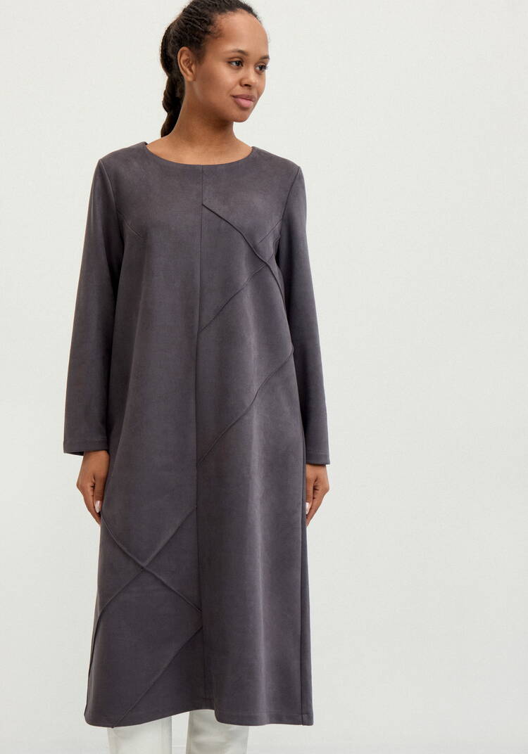 Платье из замши свободного кроя шир.  750, рис. 12