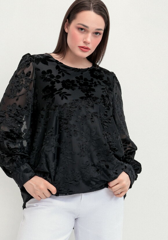 Блуза с цветами из бархата шир.  580, рис. 25