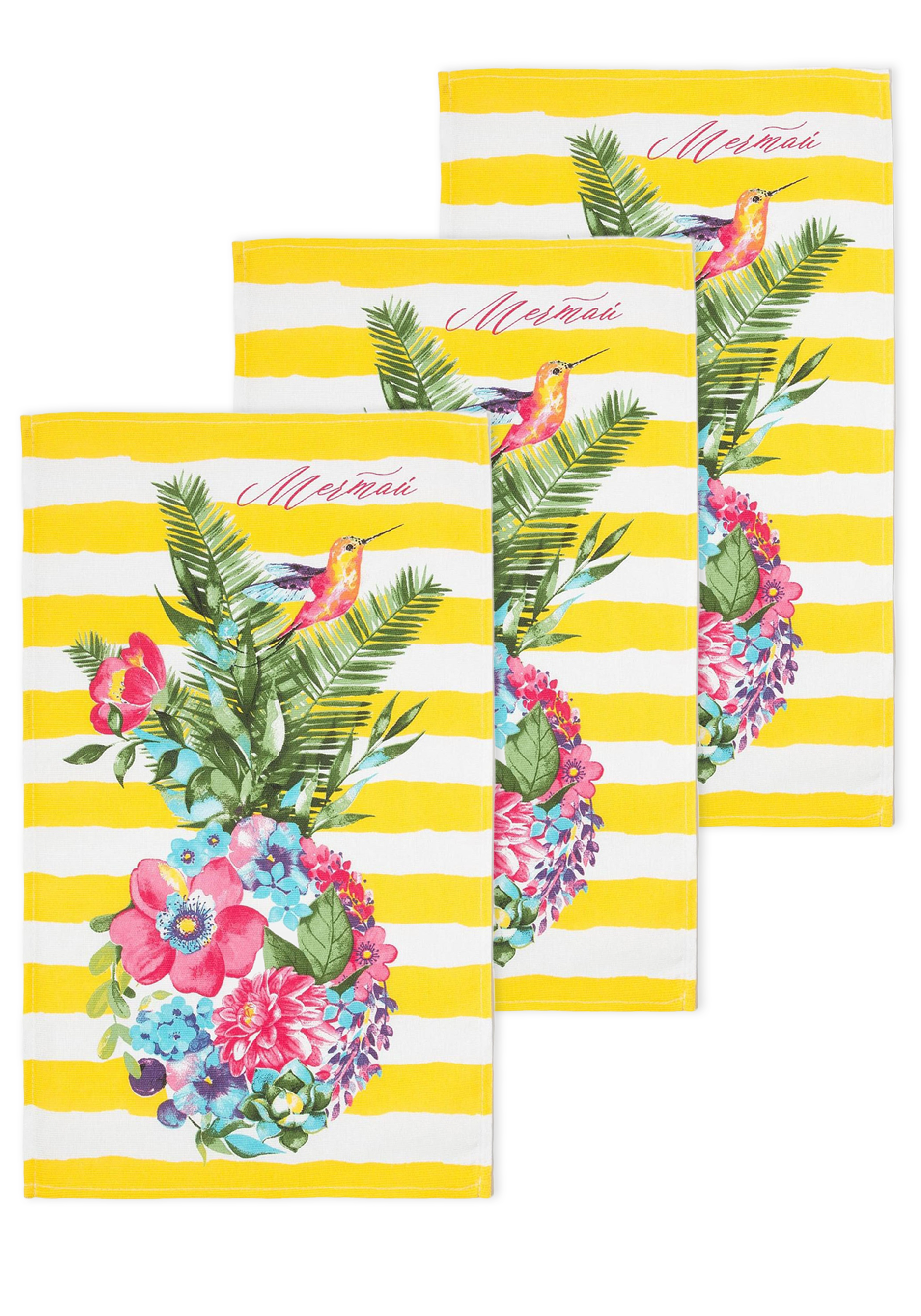 Полотенце кухонное "Цветной ананас", 3 шт.