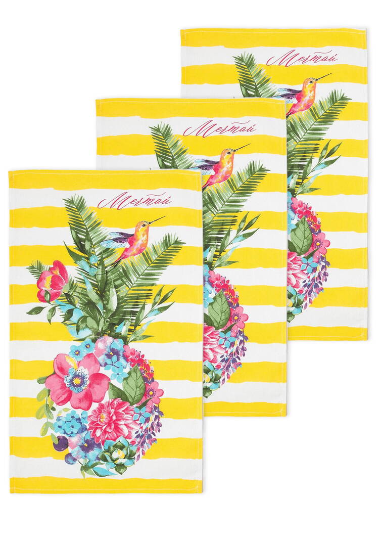 Полотенце кухонное Цветной ананас, 3 шт. шир.  750, рис. 1