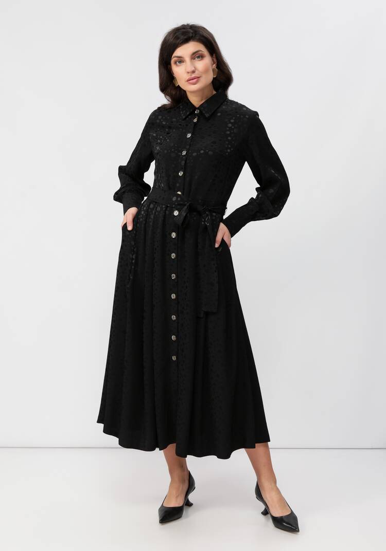 Платье на пуговицах со складками на юбке шир.  750, рис. 14