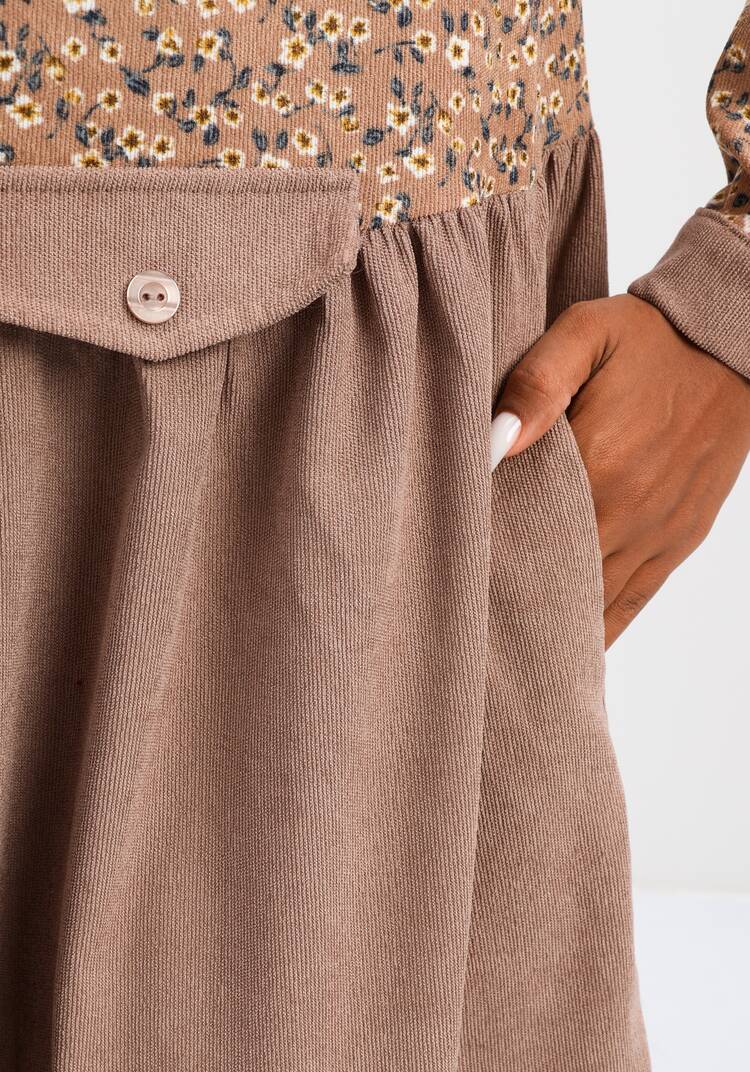 Платье комбинированное с воротником-стойкой шир.  750, рис. 23