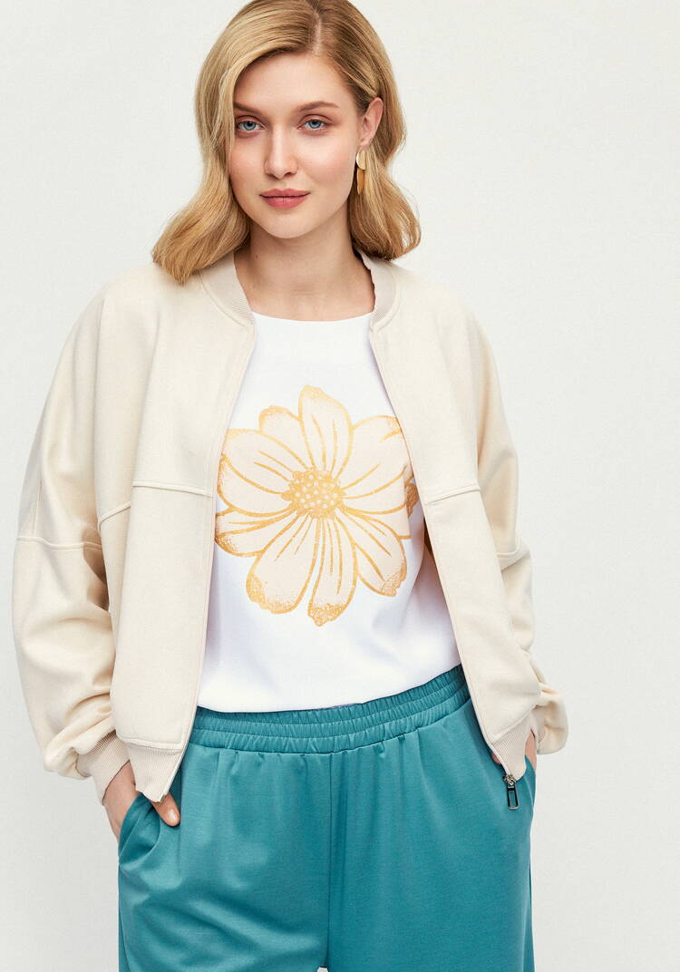 Блуза с принтом с напылением шир.  750, рис. 9