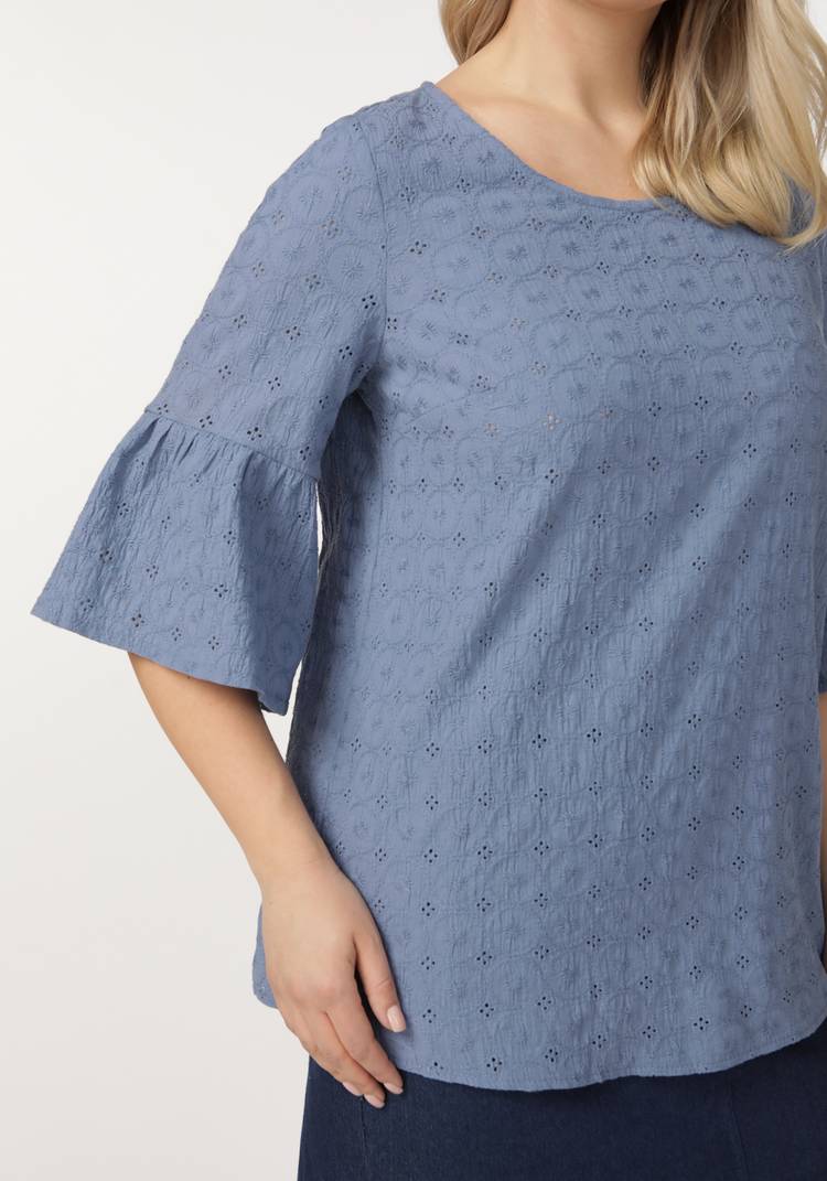 Блуза из шитья с воланом по низу рукава шир.  750, рис. 19