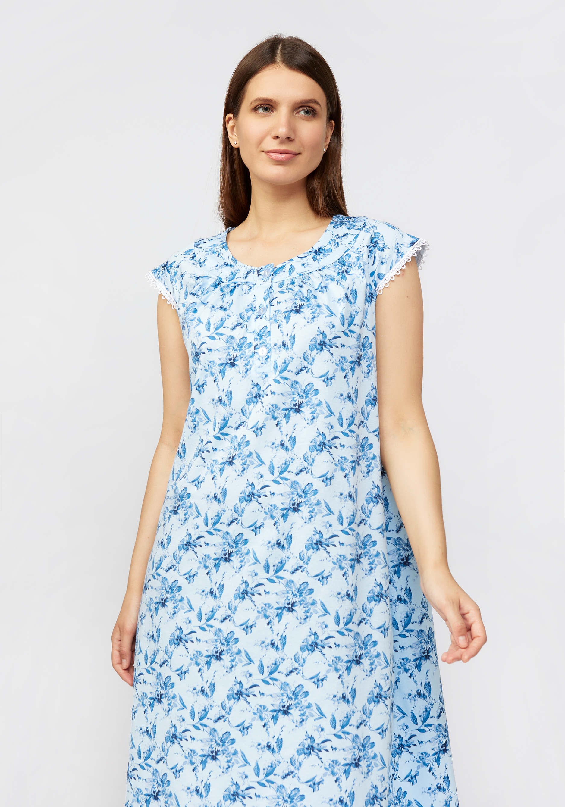 Ночная сорочка с коротким рукавом "Эдит" Алтекс, цвет голубой, размер 48 - фото 4