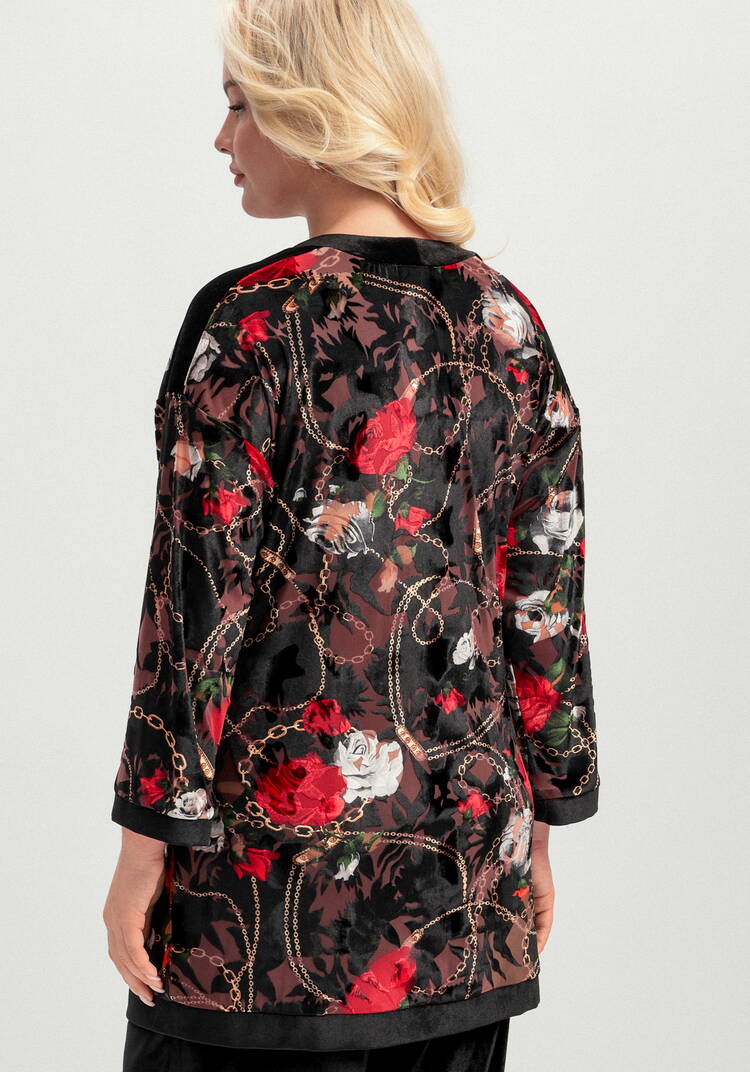 Кардиган из бархата с цветочным принтом шир.  750, рис. 10