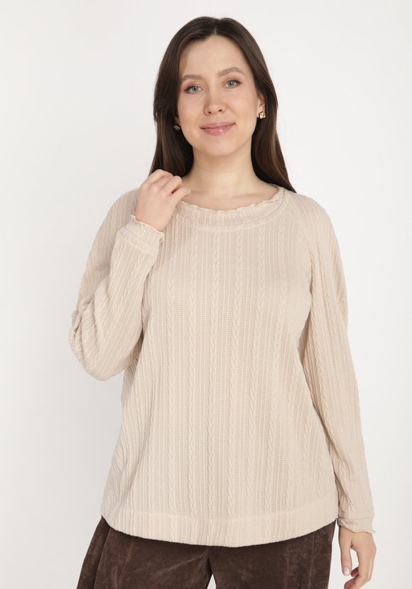 Джемпер с фактурным рисунком косы шир.  580, рис. 4