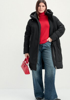 Пуховик с боковыми карманами на молнии