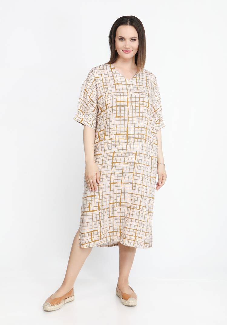 Платье с V-образным вырезом и манжетом шир.  750, рис. 1